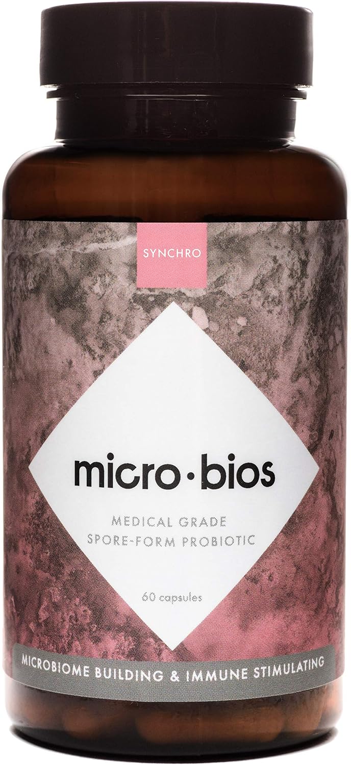 Synchro Micro•Bios - Medical-Grade Spore-Form Probiotic - Bacillus Subtilis (HU58), Coagulans and Clausii - Immune and Digestive Support - 60 Capsules - görsel 1