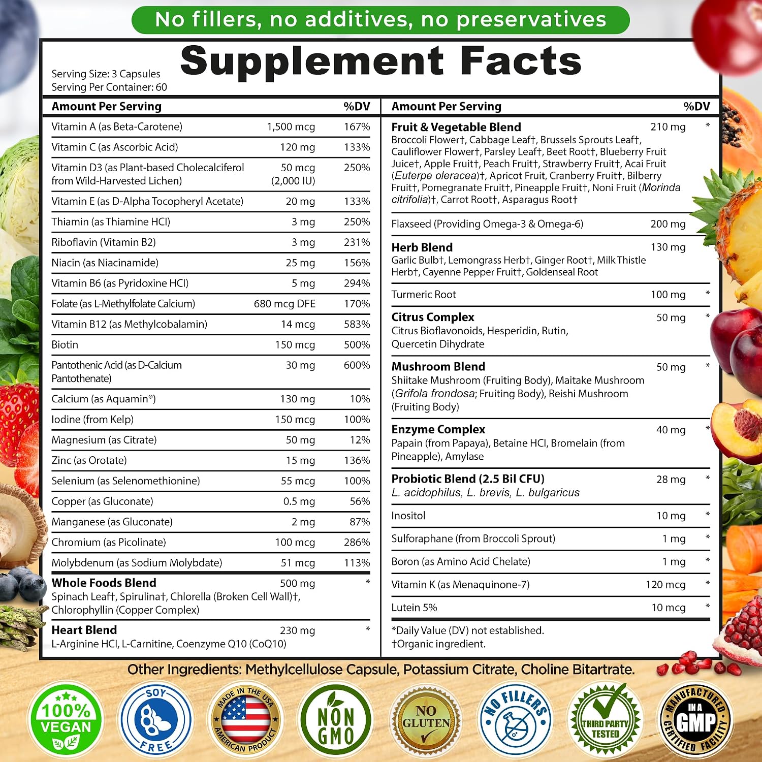 SUPPLEMENTS STUDIO Vegan Whole Food Multivitamin Without Iron - 180 Capsules - görsel 6