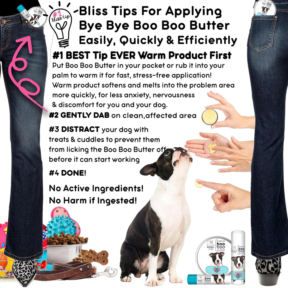 The Blissful Dog 28 g Tin Boston Terrier Booboo Butter - görsel 7