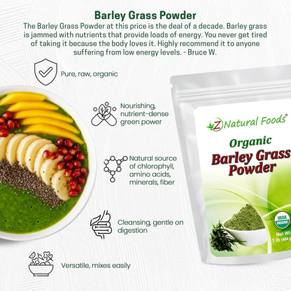 Z Natural Foods Organic Barley Grass Powder - 454 g