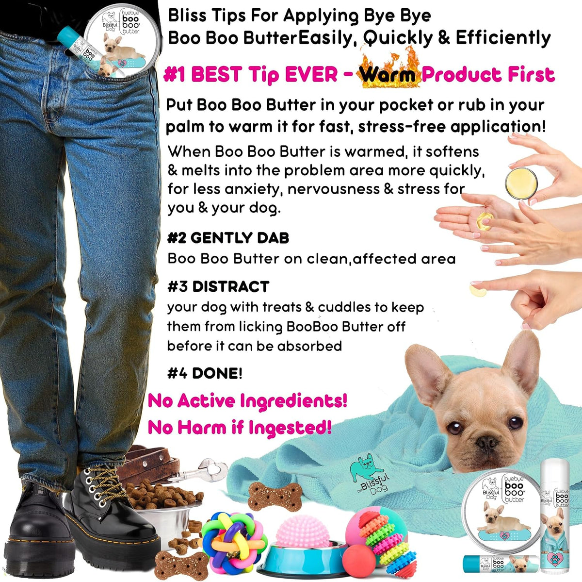 The Blissful Dog 0.5 oz Tube French Bulldog Booboo Butter - görsel 7