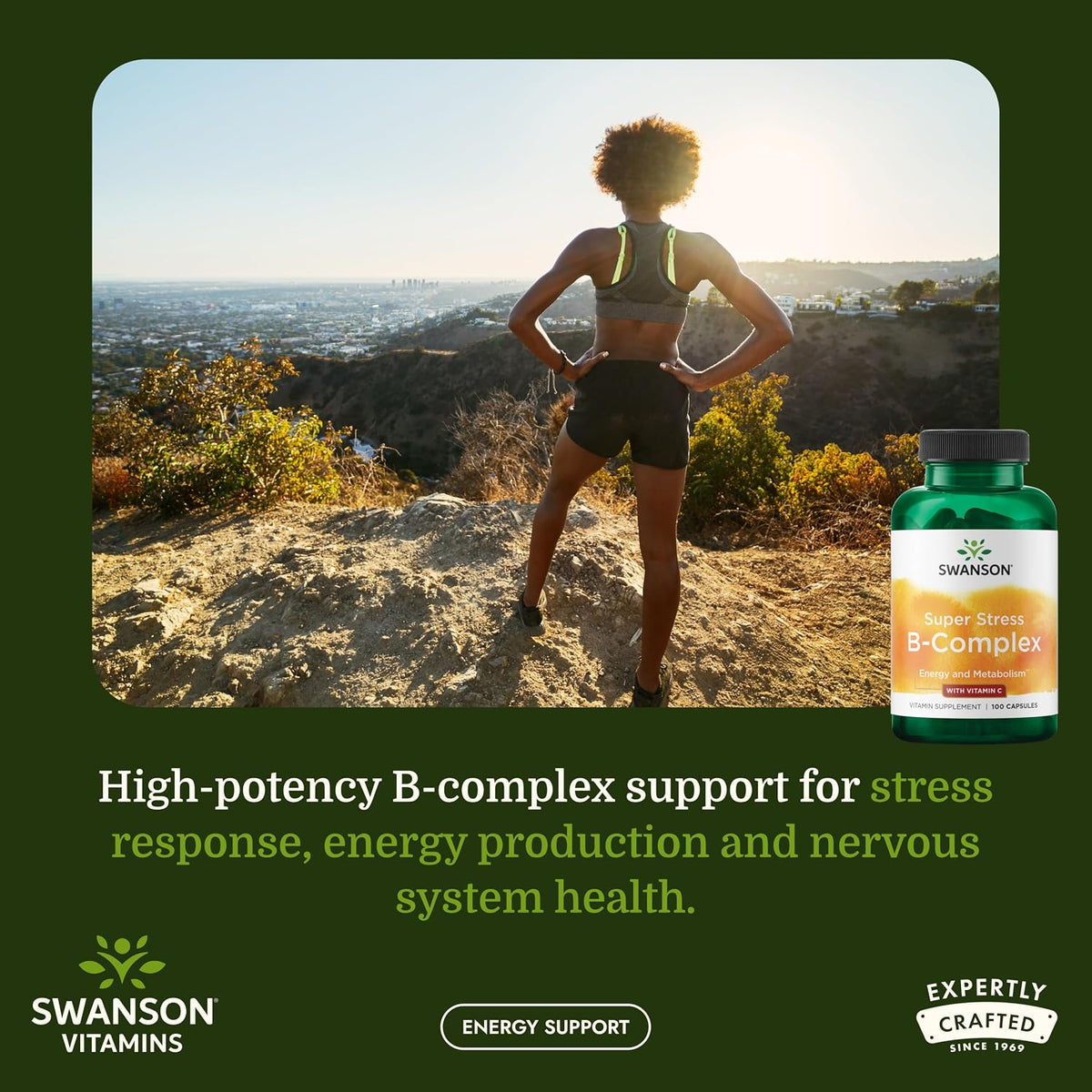 Swanson Super Stress B-Complex with Vitamin C (100 Capsules) - görsel 2