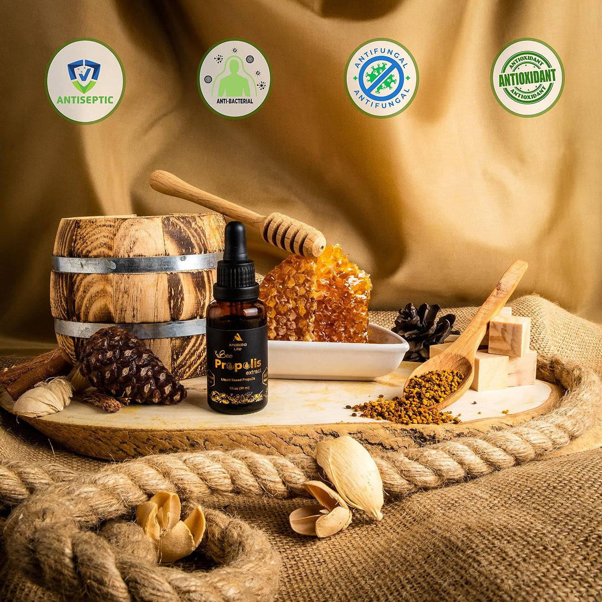 Anatolia Life Natural Bee Propolis Extract, 30 ml Liquid Tincture – Immune Support, Alcohol-Free, Non-GMO (Pack of 4) - görsel 8