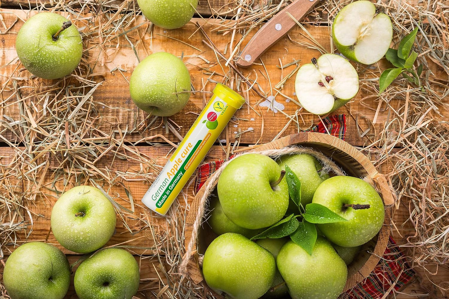 T&D German Apple Cure - 240 Vegan Drink Effervescent Tablets - Apple Flavour - Made in Germany - görsel 6