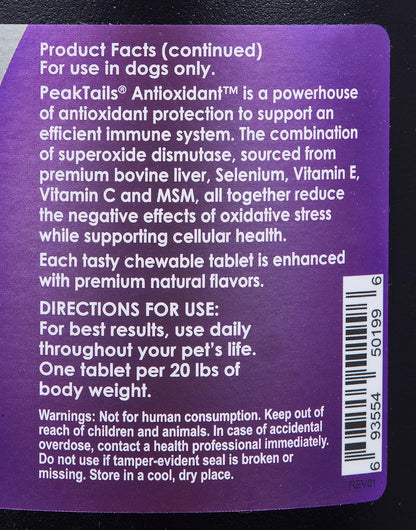 PeakTails Daily Defence Antioxidant Supplement for Dogs – 1,000 Tablets