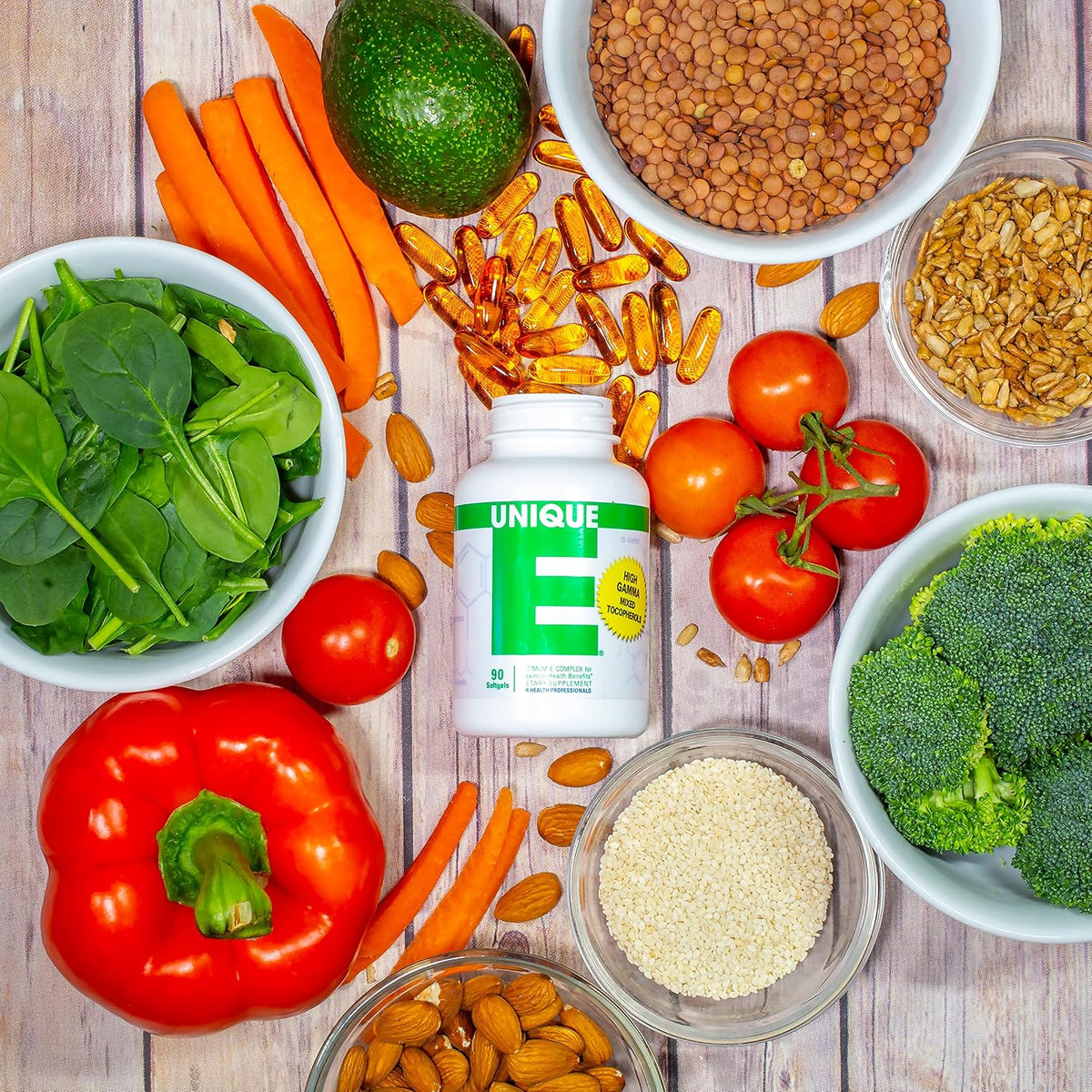 UNIQUE E A.C. Grace Company, Mixed Tocopherols Concentrate Softgels, 90 Softgels - görsel 5