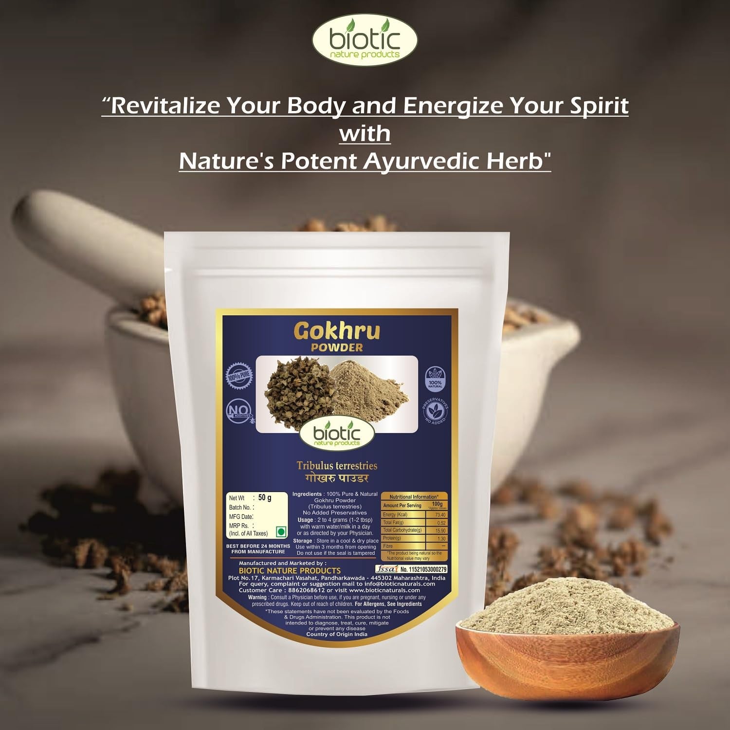 Biotic Safed Musli, Ashwagandha, Shatavari, Gokhru, Vidarikand & Kaunch Seed Powder - 300g (50g each) - görsel 6