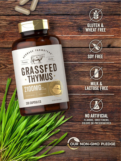 Carlyle Grass-Fed Beef Thymus, 2100 mg, 200 Capsules